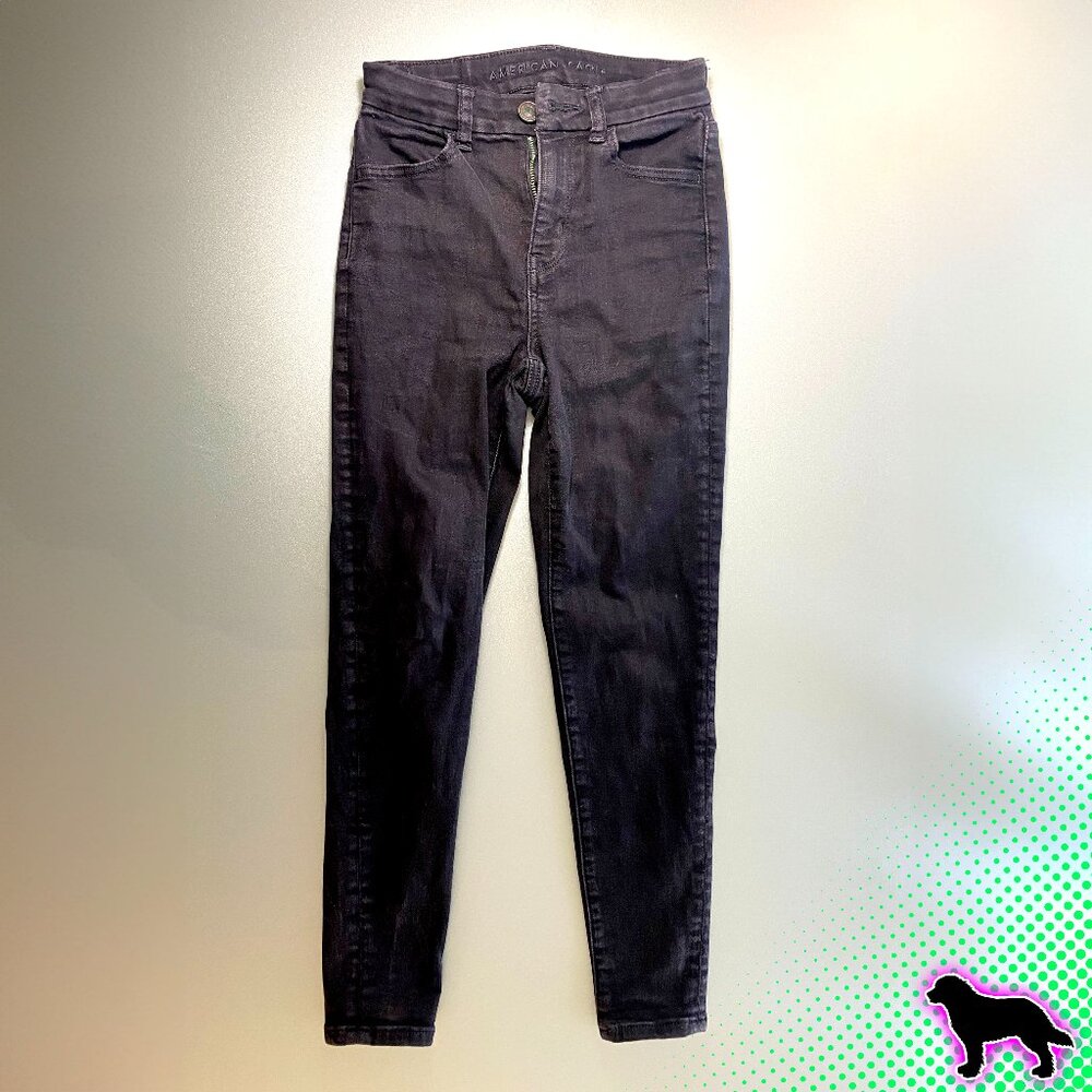 American Eagle Outfitters Black Pants Size 0 Short S Skinny Next Level Stretch